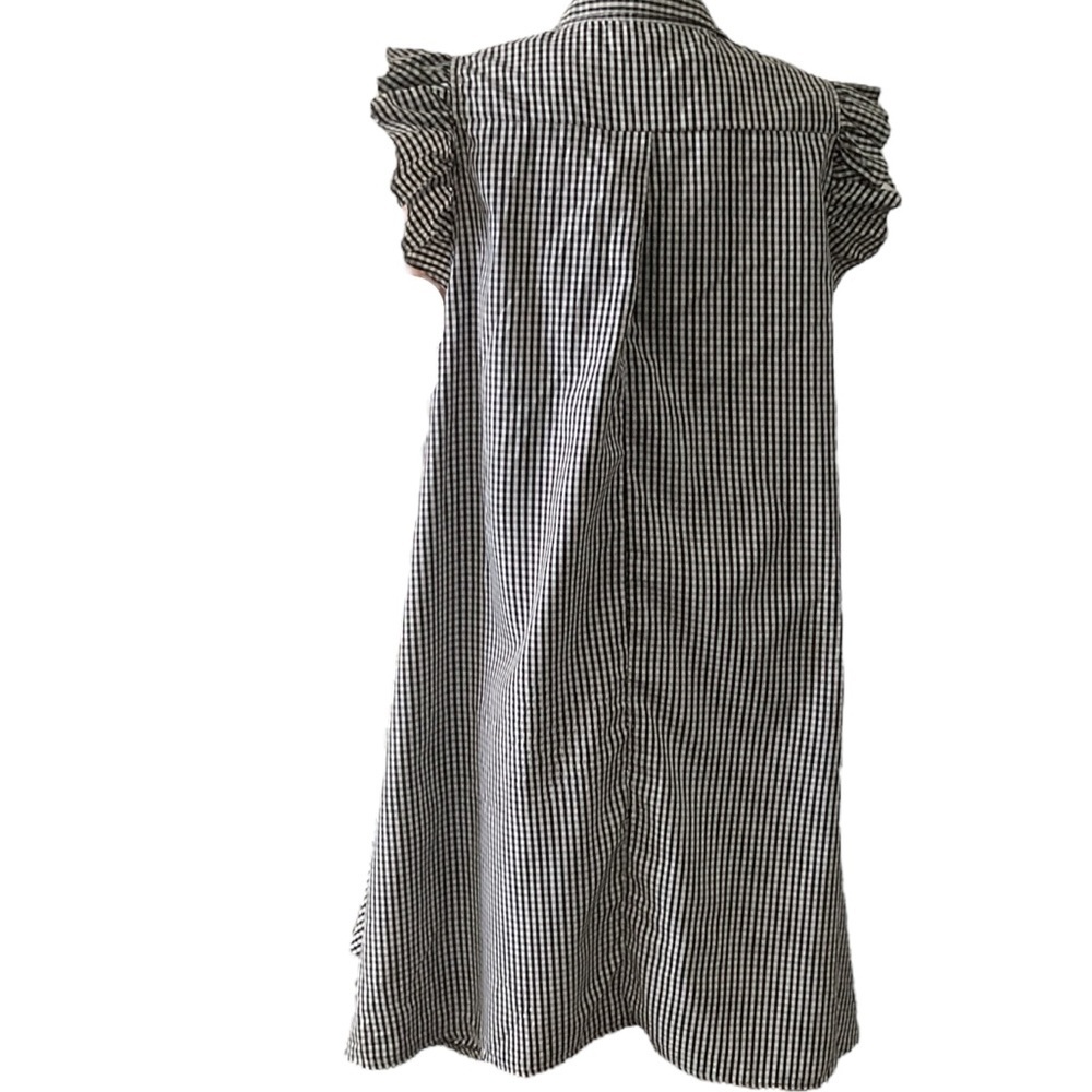 Step In Style Black & White Gingham High-Low Shirt Dress - Picture 3 of 6